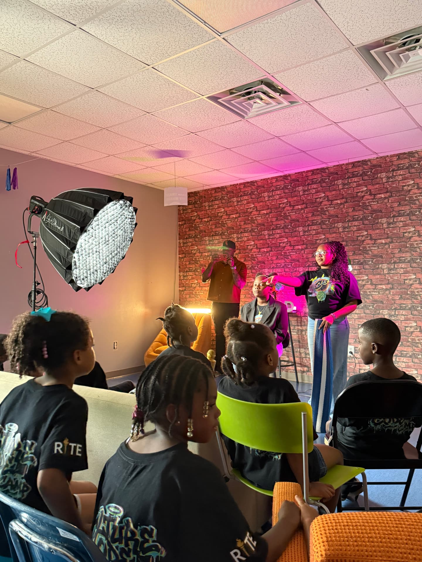 RITE camp students in a creative media session